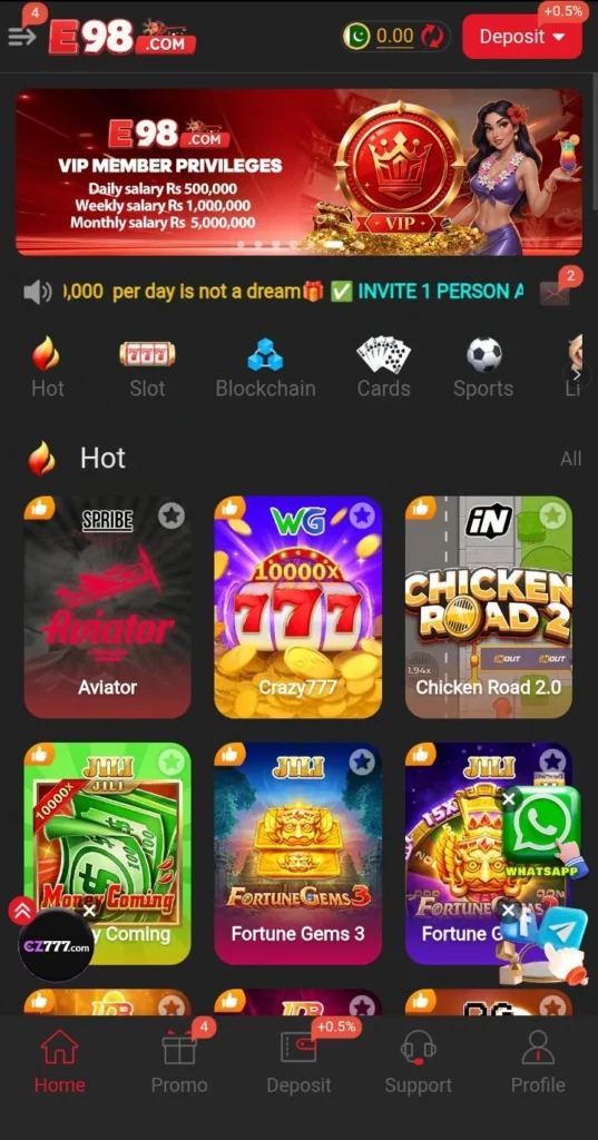 E98 Game 2026 Complete Online Earning Experience 3 E98 Game Home Screen